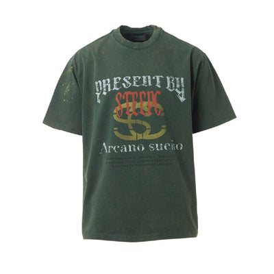 STEEPC Aged Medieval Moss Green Tee | Face 3 Face