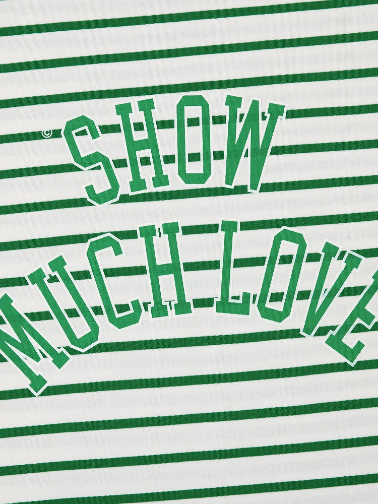 MHARF SHOW MUCH LOVE Striped Print Tee | Face 3 Face