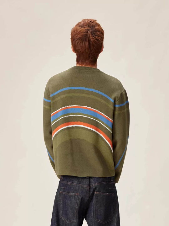 EVILKNIGHT(EK) Rainbow Circle Pattern Knit Sweater | Face 3 Face