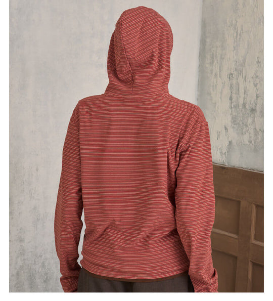 S45 Soft Textured Striped Zip Up Hoodie | Face 3 Face