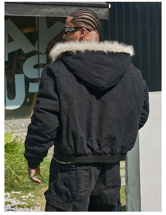 F3F Select Fur Quilted Lining Hoodie Jacket | Face 3 Face