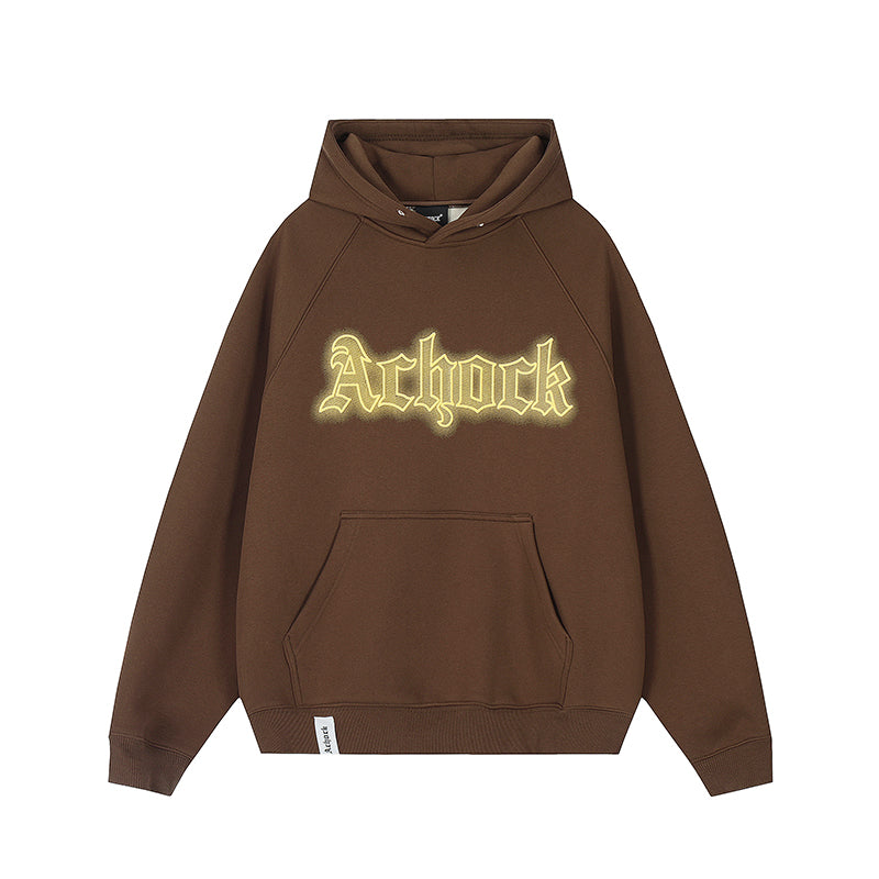 Achock Raglan Sleeve Logo Printed Hoodie