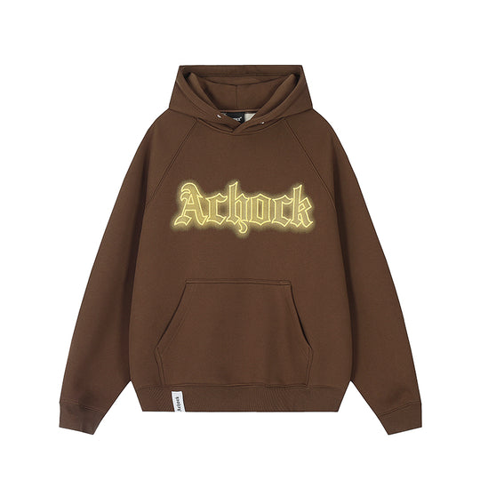 Achock Raglan Sleeve Logo Printed Hoodie
