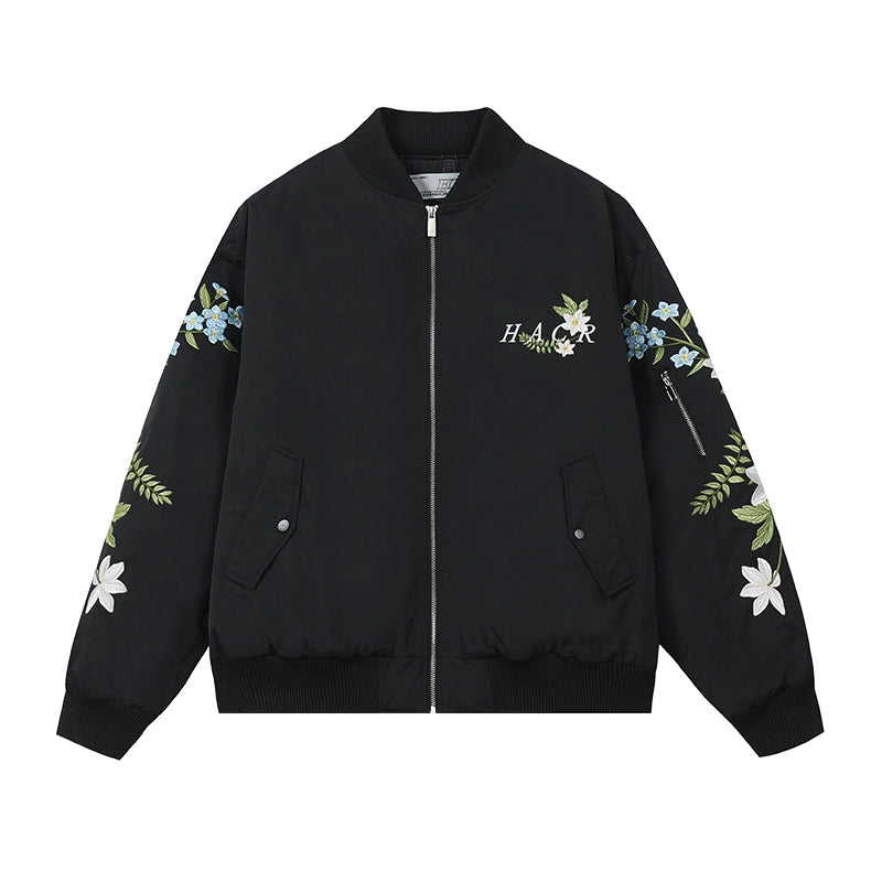 Harsh and Cruel Arm Floral Embroidered MA-1 Bomber Jacket | Face 3 Face