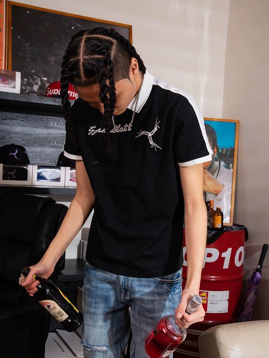 TGFCLUB Colorblock Embroidered Logo Slim Fit Polo | Face 3 Face