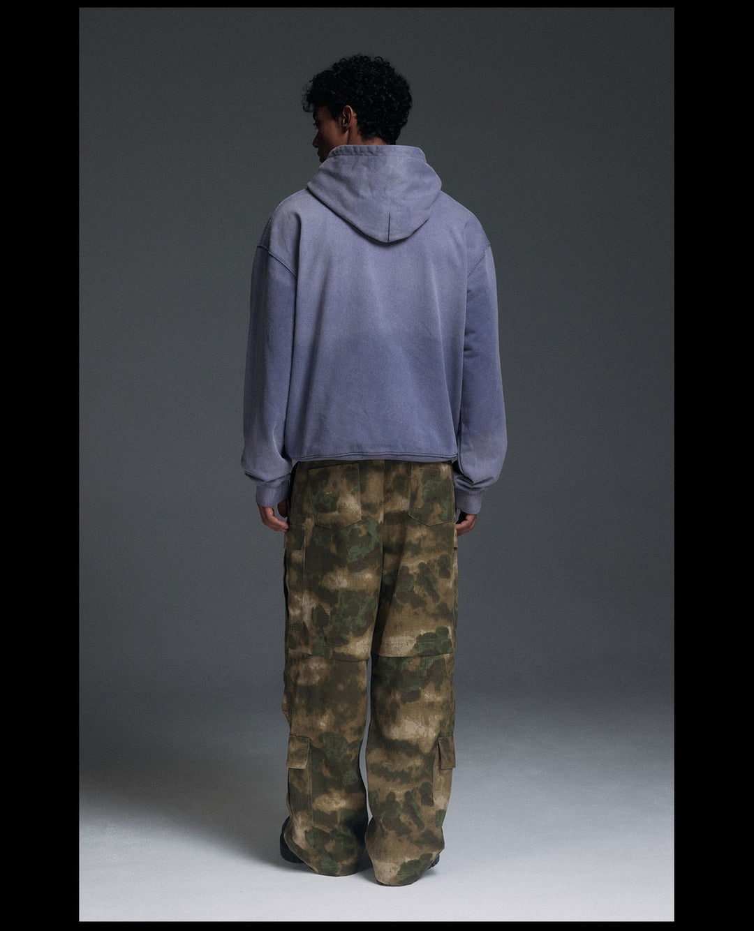 NOVACAM Washed Distressed Black Circle Hoodie | Face 3 Face