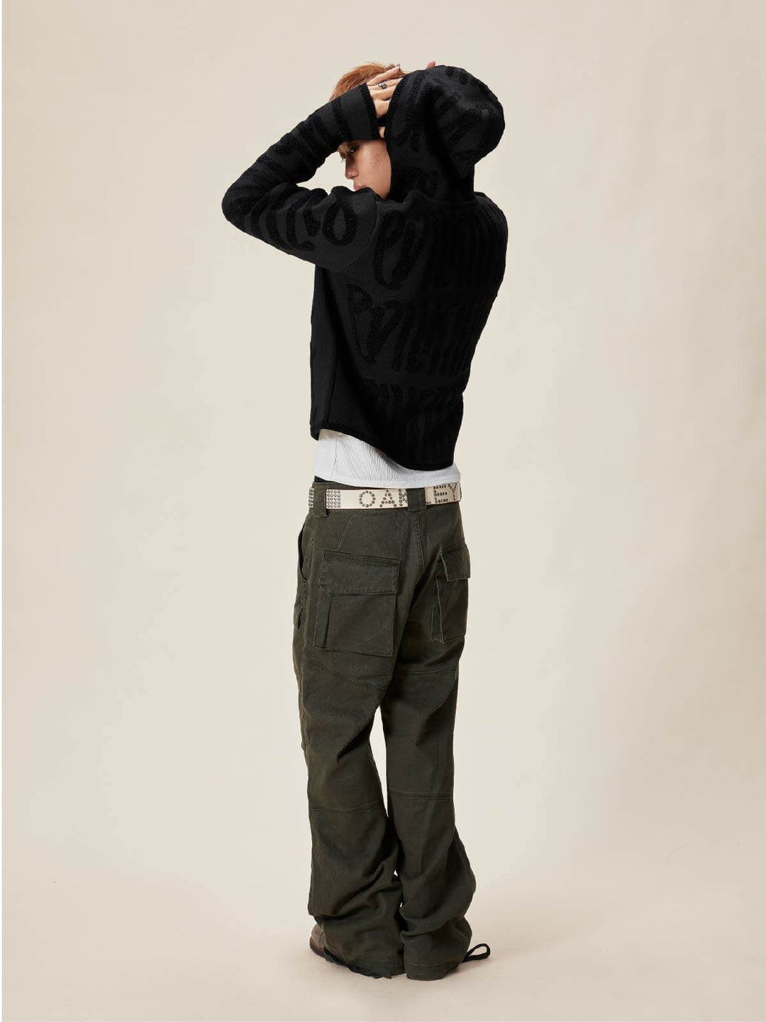 EVILKNIGHT(EK) Jacquard Knit Zip Up Hoodie