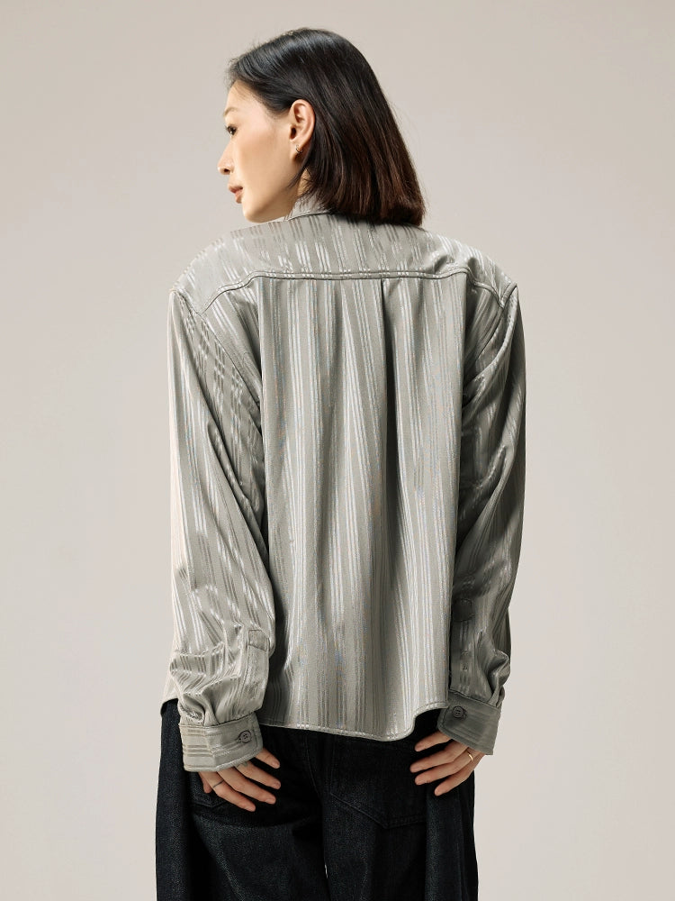 Remedy Silk Striped Long Sleeve Shirt | Face 3 Face