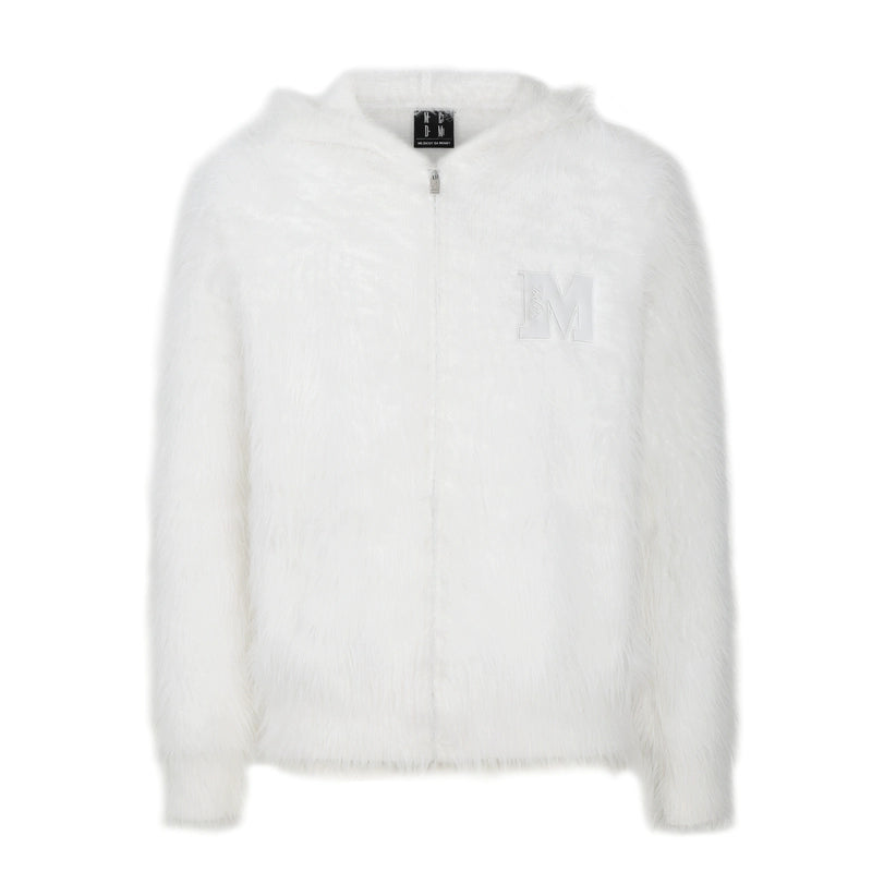 MEDM Mohair Hooded Zip Up Jacket | Face 3 Face