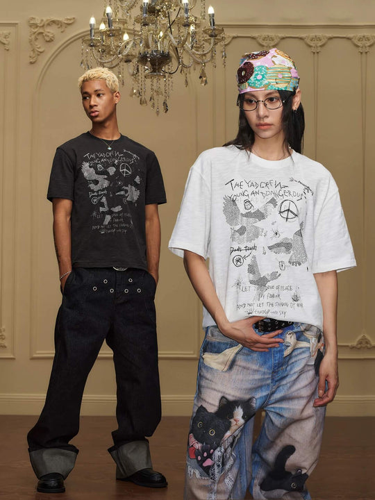 YADcrew Vintage Rhinestone Camo Dove Tee | Face 3 Face