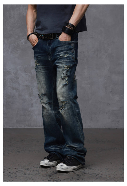 ANTIDOTE Stone Washed Ripped 3D Cut Jeans | Face 3 Face
