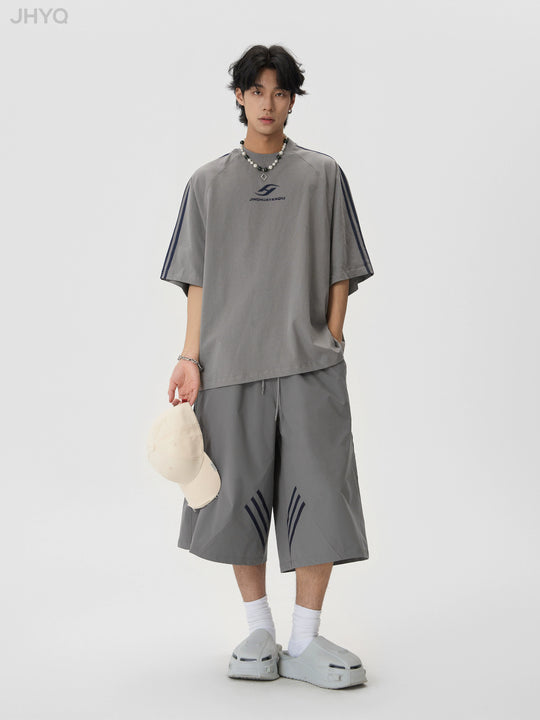 JHYQ Striped Sports Baggy Shorts