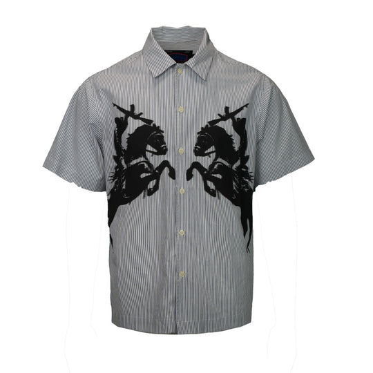 TGFCLUB 223 Print Stripe Short Sleeve Shirt | Face 3 Face