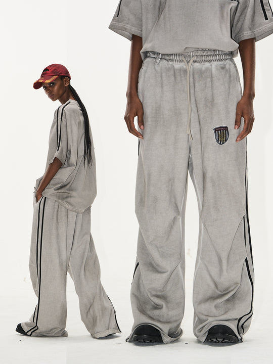 BLIND NO PLAN Distressed Washed Baggy Sport Sweatpants | Face 3 Face