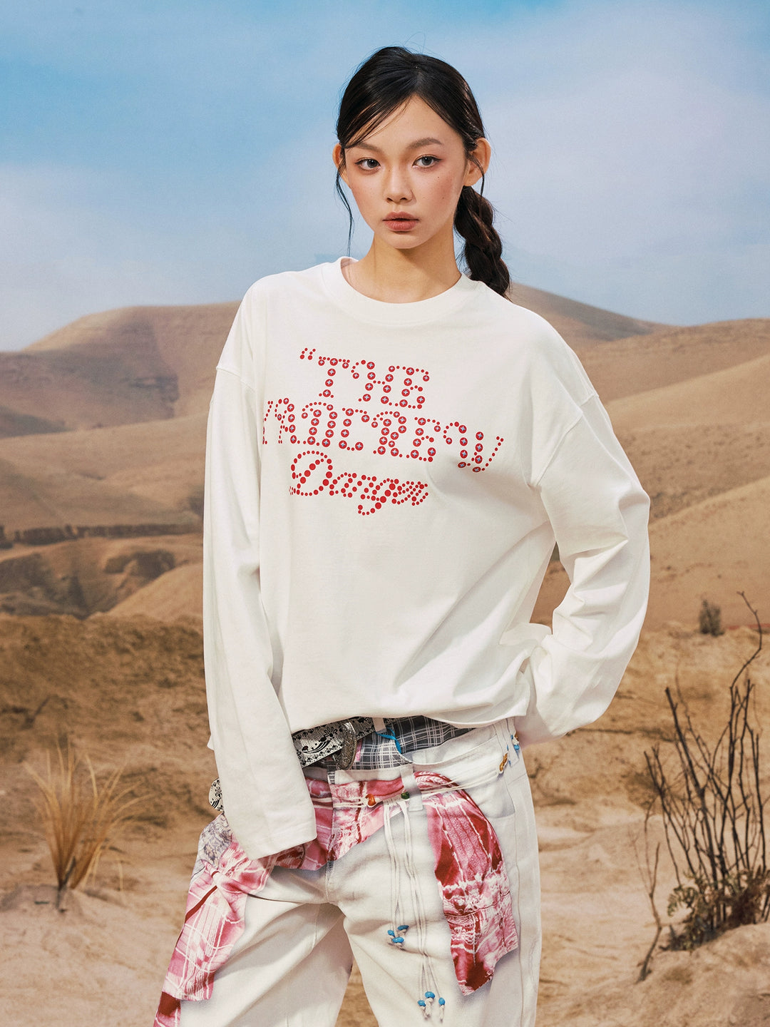 YADcrew Polka Dot Star Foam Print Long Sleeve Tee | Face 3 Face