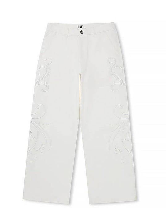 EVILKNIGHT(EK) Love Embroidered Casual Wide Pants | Face 3 Face