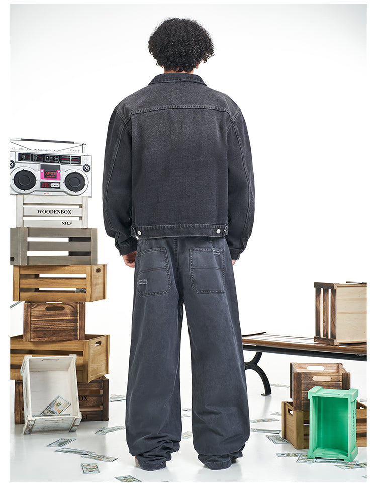 F3F Select Destroyed Double Knee Gray Baggy Jeans | Face 3 Face