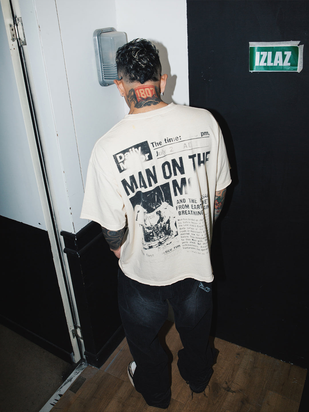 S45 Portrait Dissolving Washed Edge Destruction Tee | Face 3 Face