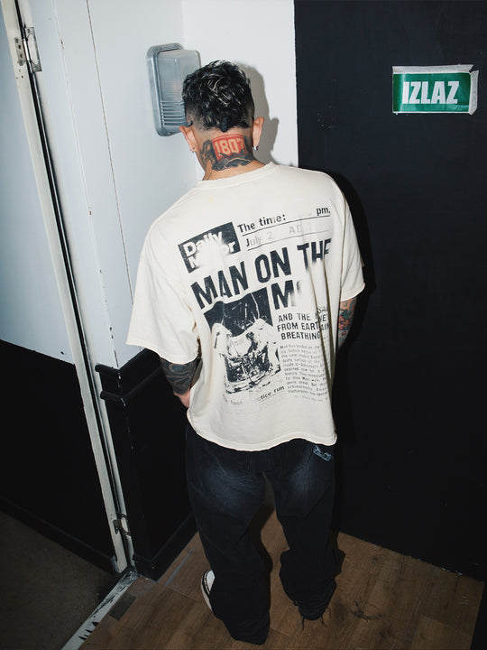 S45 Portrait Dissolving Washed Edge Destruction Tee | Face 3 Face