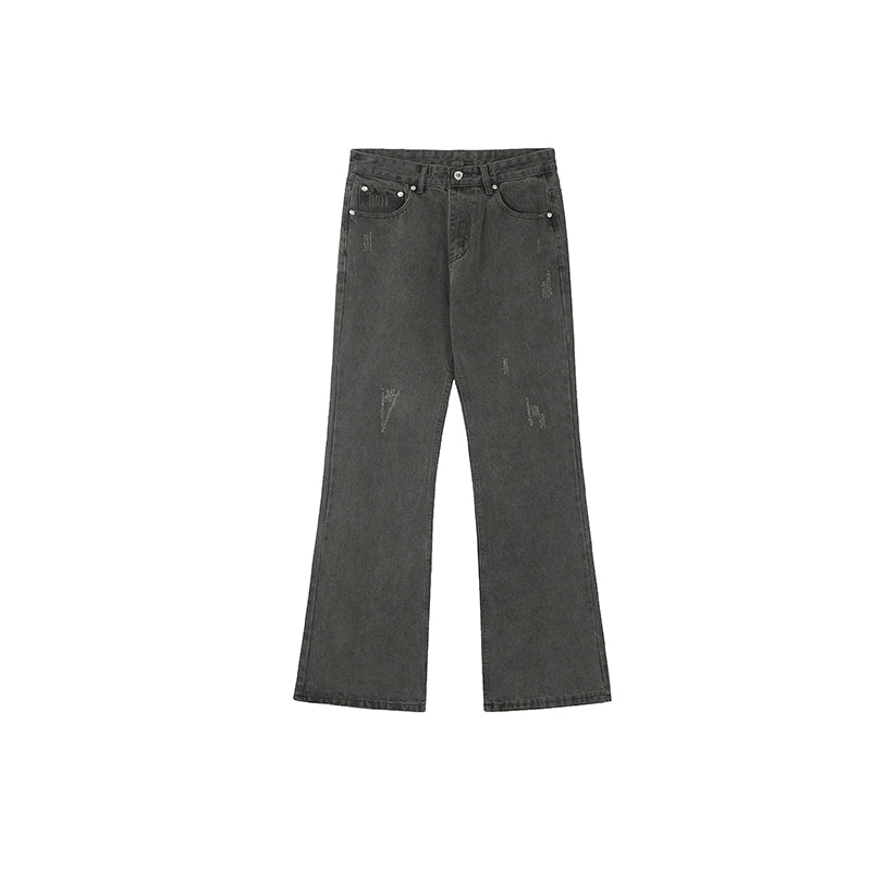 Achock Washed Black Frayed Flared Jeans | Face 3 Face
