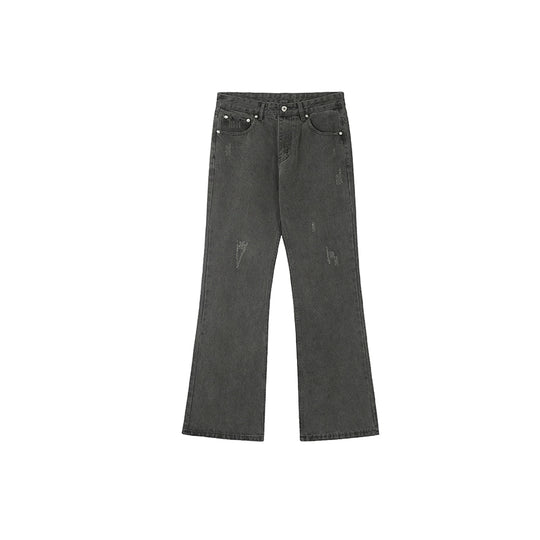 Achock Washed Black Frayed Flared Jeans | Face 3 Face