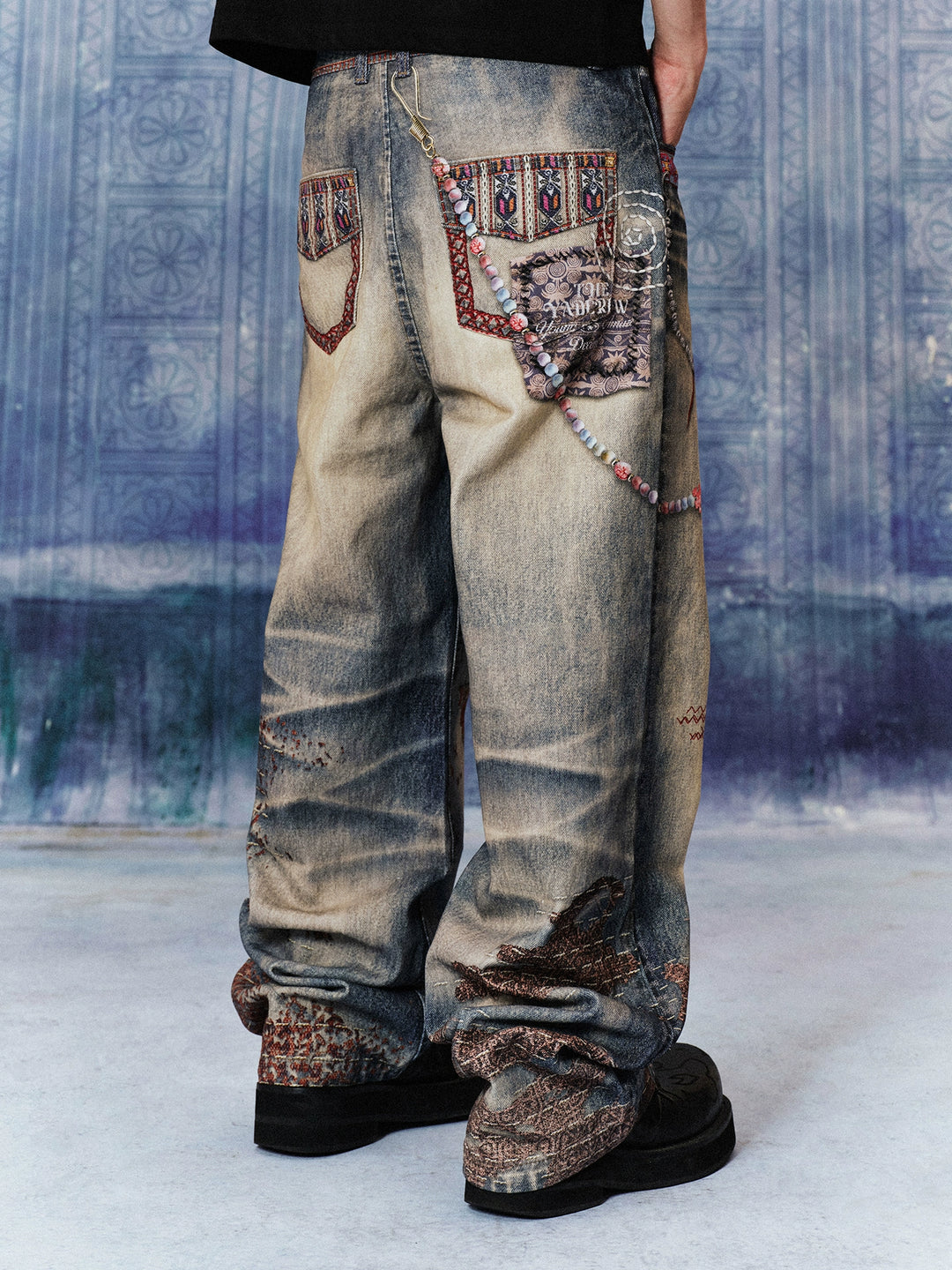 YADcrew Ethnic Photorealistic Print Jeans | Face 3 Face