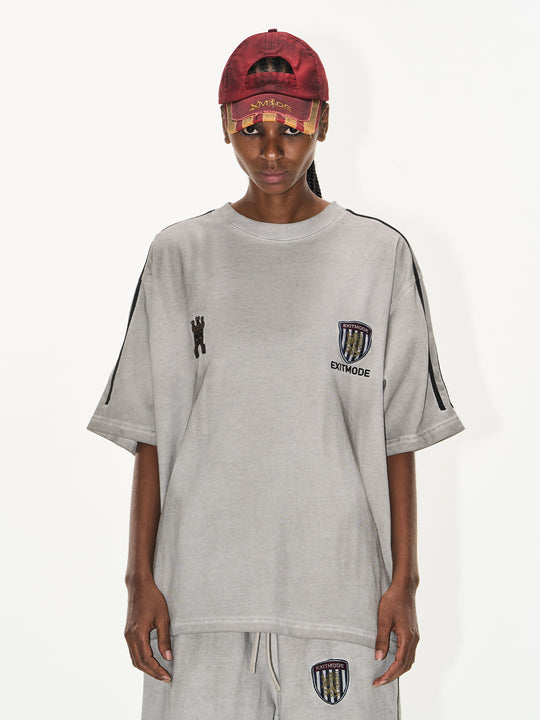 BLIND NO PLAN Distressed Washed Sports Badge Tee | Face 3 Face