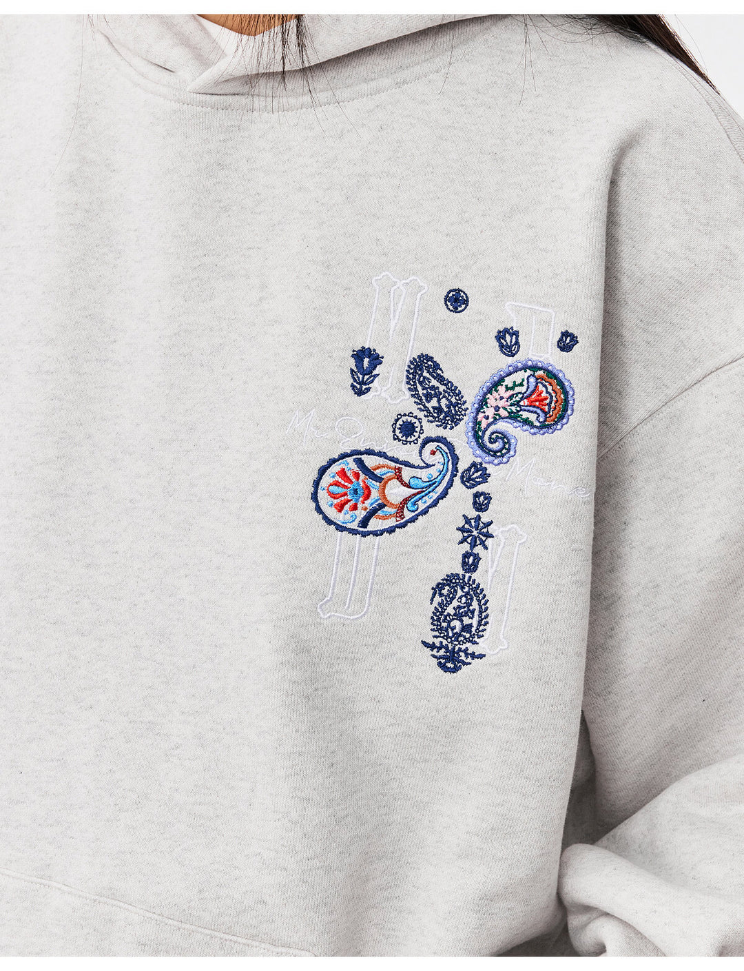 MEDM Ethnic Paisley Flower Embroidered Hoodie | Face 3 Face