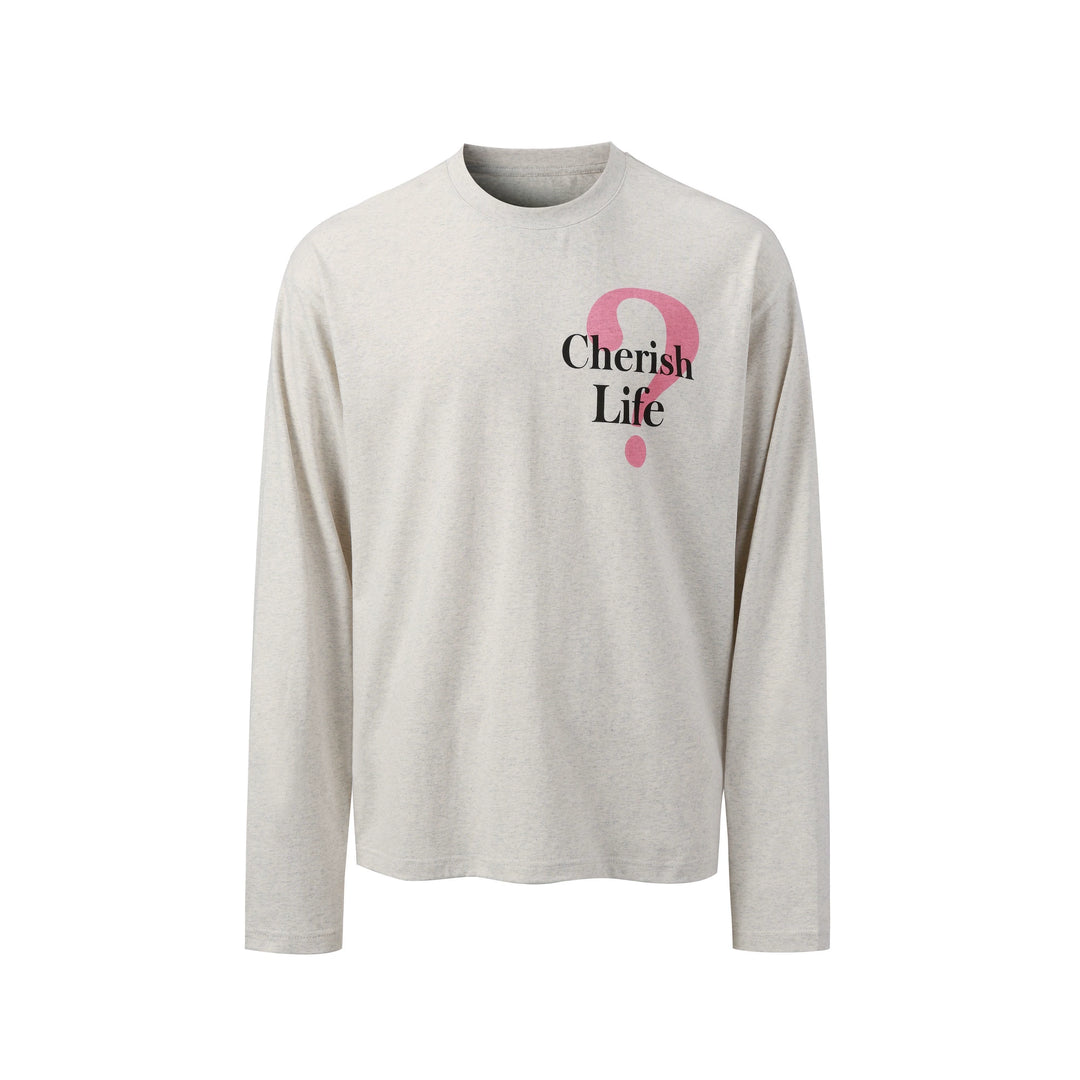 NOVACAM Question Mark Print Long Sleeve Tee | Face 3 Face