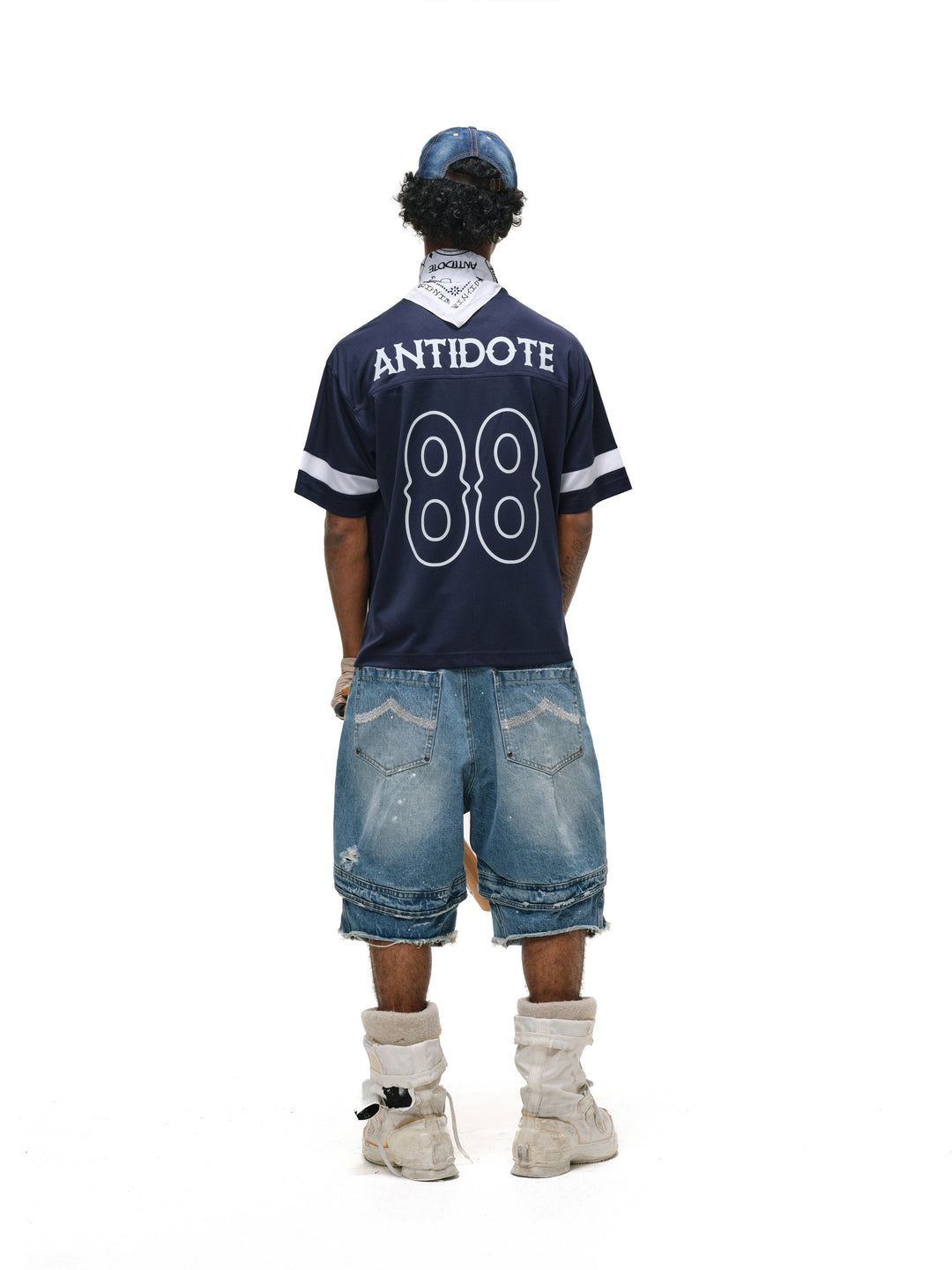 ANTIDOTE Mesh Patchwork V-Neck Jersey Tee | Face 3 Face
