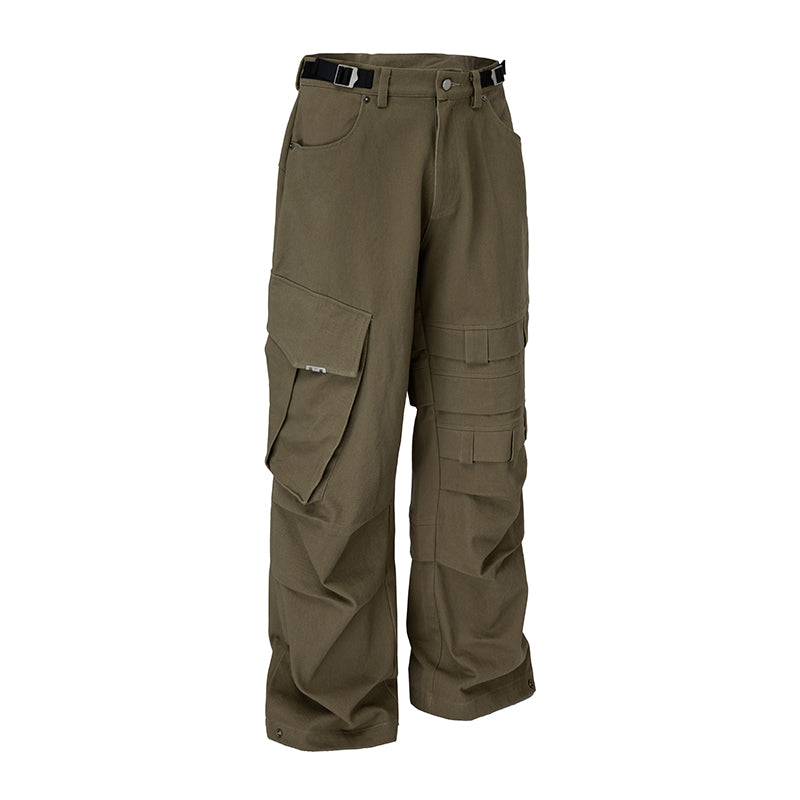 F2CE Large Pockets Deconstructed Work Baggy Cargo Pants | Face 3 Face