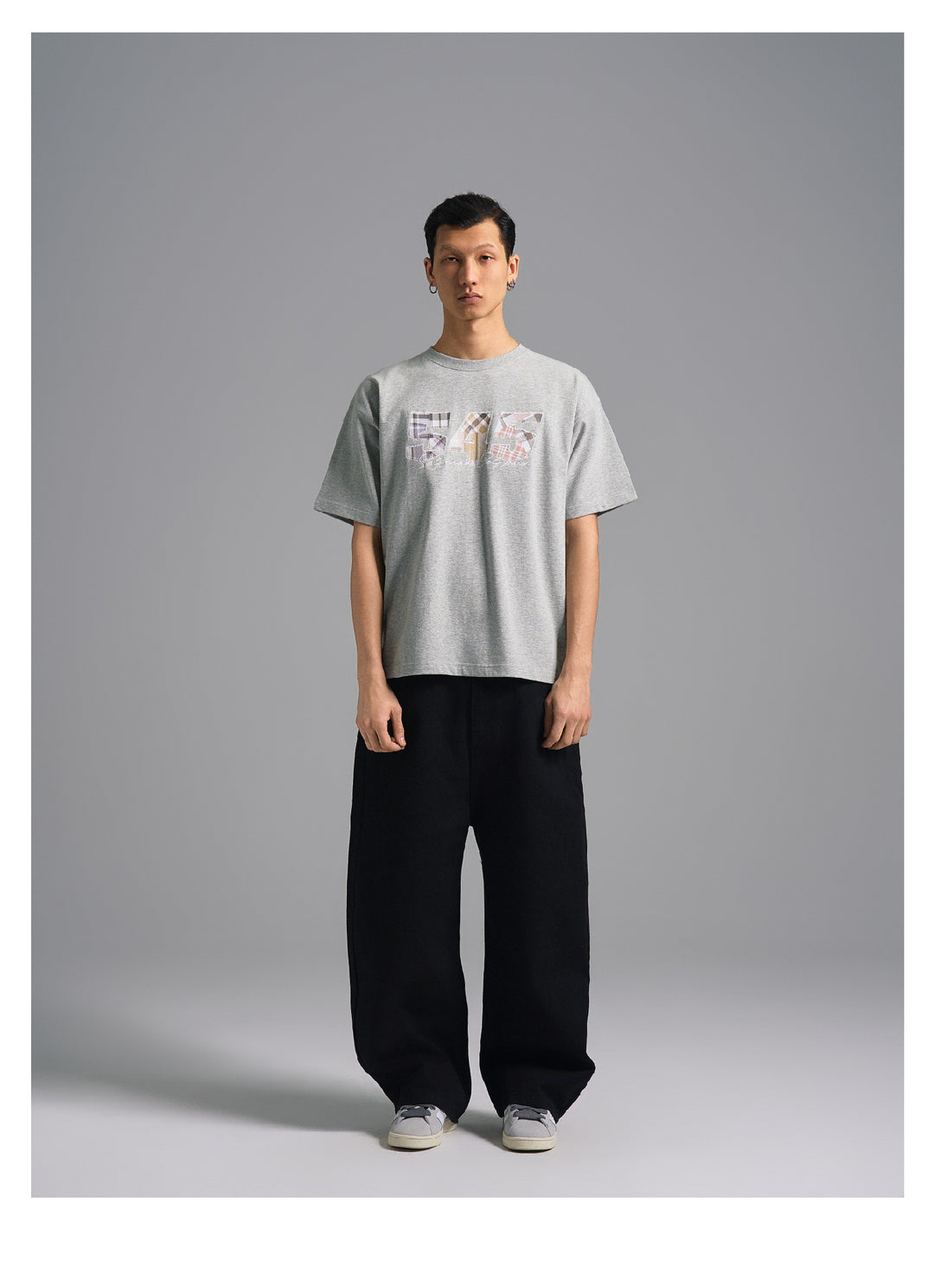 S45 Plaid Logo Patch Embroidery Tee | Face 3 Face