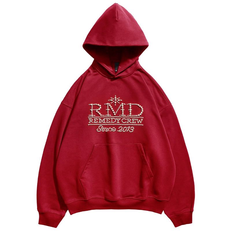 Remedy RMD Pearl Letter Embroidered Hoodie | Face 3 Face