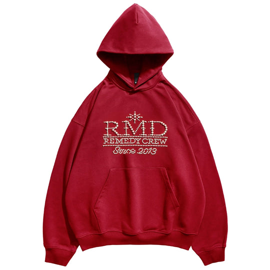 Remedy RMD Pearl Letter Embroidered Hoodie | Face 3 Face