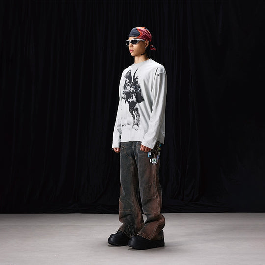 Labt Western Cowboy Print Long Sleeve Tee | Face 3 Face