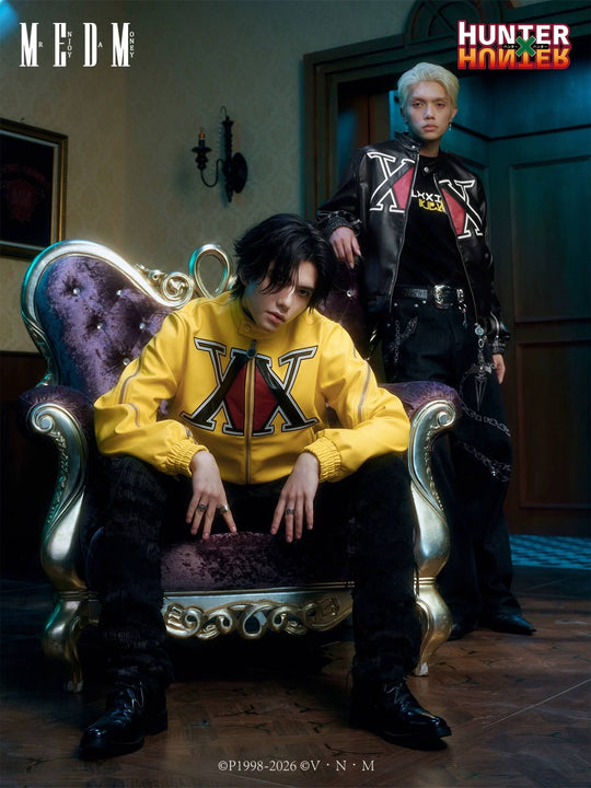 MEDM × HUNTER×HUNTER Hunter Association Logo PU Leather Jacket
