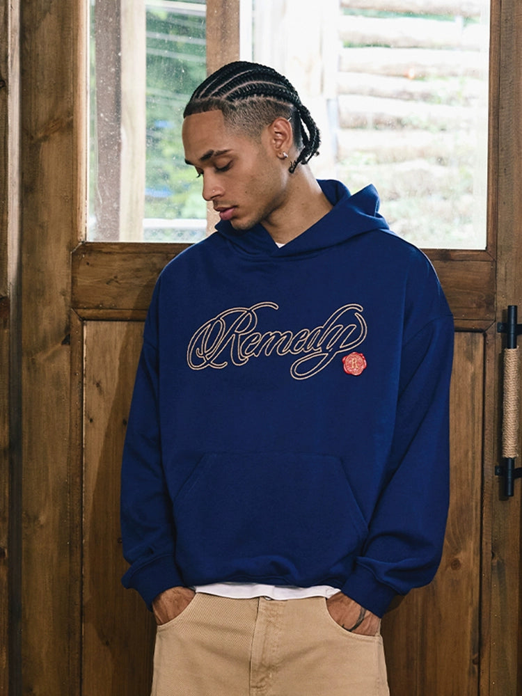 Remedy Metal Wax Seal 3D Logo Embroidered Hoodie | Face 3 Face