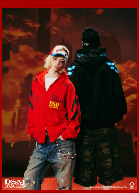 DSM x EVA Plugsuit Inspired Zip Up Hoodie | Face 3 Face