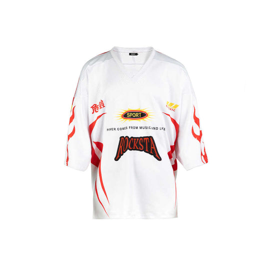 ROCKSTA Flame LOGO Printed Mesh Hockey Jersey | Face 3 Face