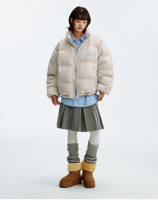 MEDM Suede 3D Embroidered Down Jacket | Face 3 Face