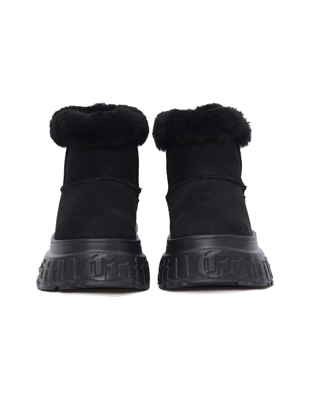 1807 INF-010 Gothic Black Chunky Platform Shearling Boots | Face 3 Face