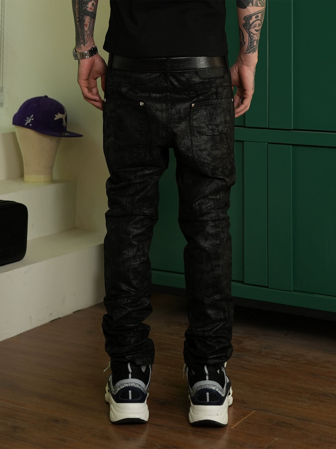 TGFCLUB Coated Wax Slim Fit Jeans | Face 3 Face