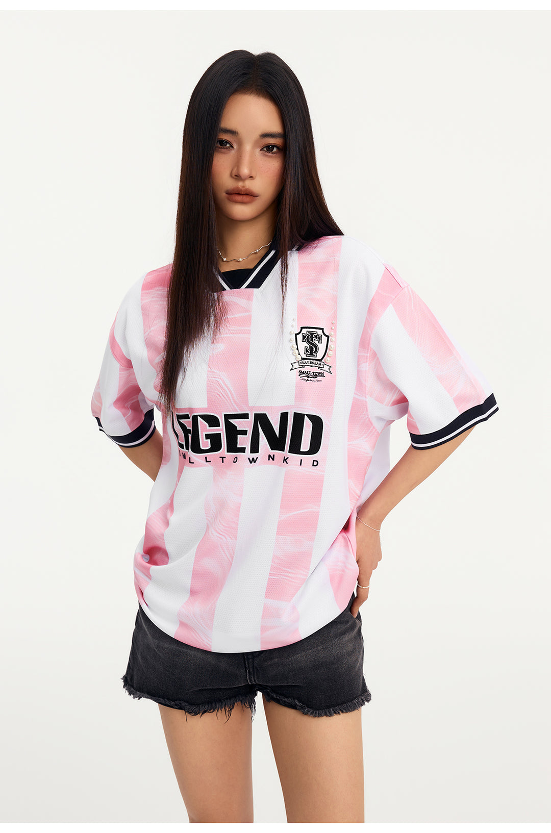 Small Town Kid Water Ripple Striped Polo Jersey | Face 3 Face