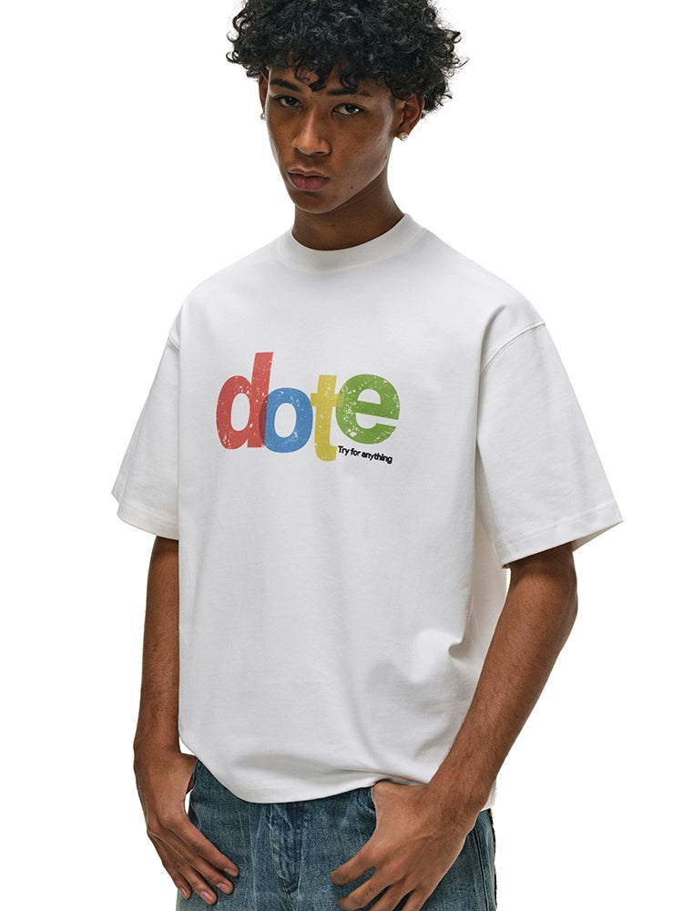 ANTIDOTE Dote Letter Print Washed Tee | Face 3 Face