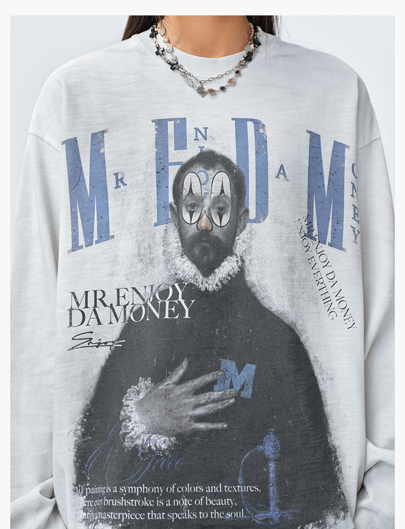 MEDM Clown Oil Painting Long Sleeve Tee | Face 3 Face