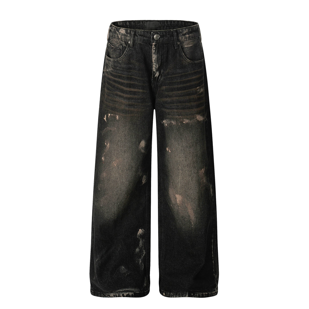 F3F Select Dirty Dye Whisker Black Washed Baggy Jeans | Face 3 Face