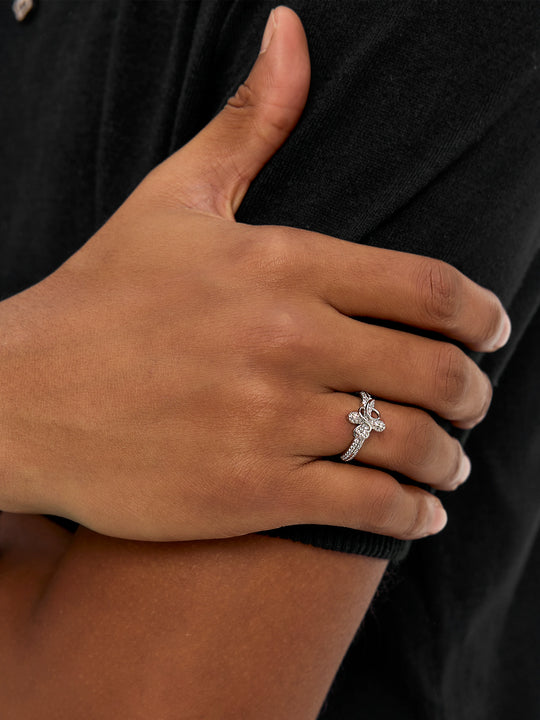 Small Town Kid Cubic Zirconia Cross Diamond Ring | Face 3 Face