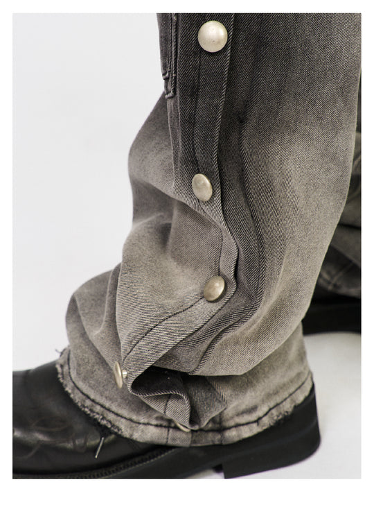 S45 Gradient Washed Metal Button Jeans | Face 3 Face