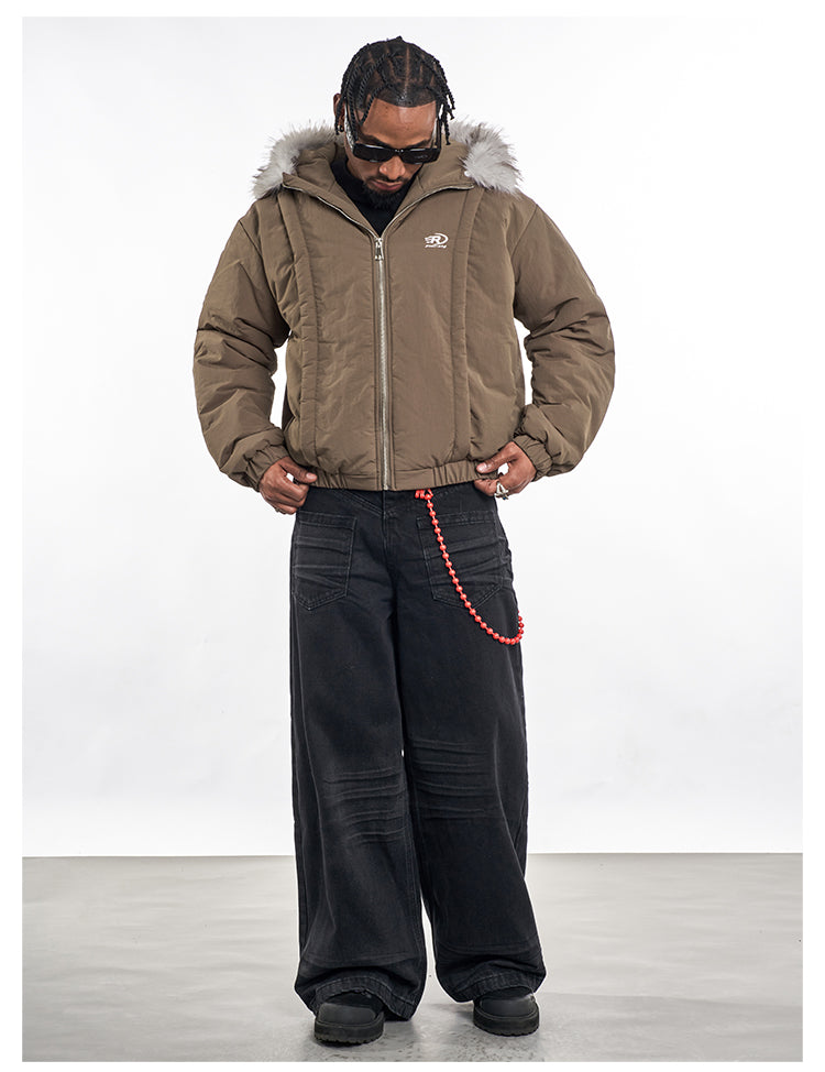 F3F Select Fur Hoodie Puffer Flight Jacket | Face 3 Face