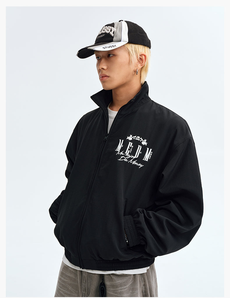MEDM Basic Logo Embroidered Track Jacket | Face 3 Face